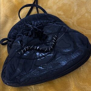 Vintage Small leather Black Texture crossbody